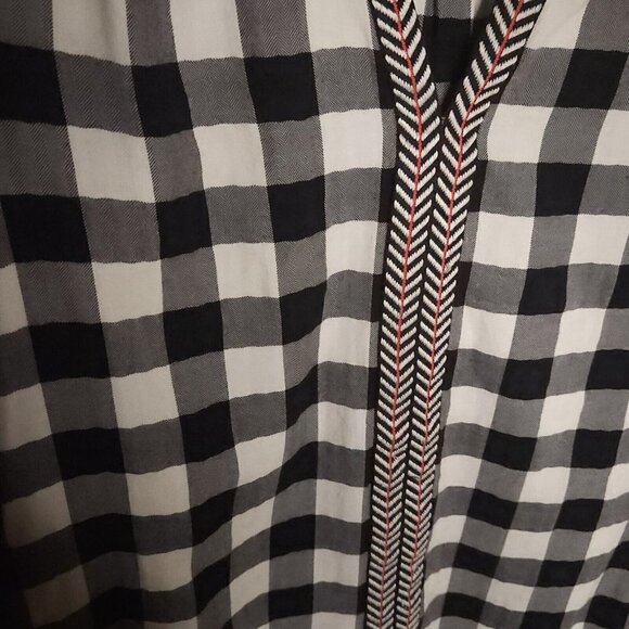 C. Wonder Womens Black White Buffalo Check Top XS - Picture 4 of 6